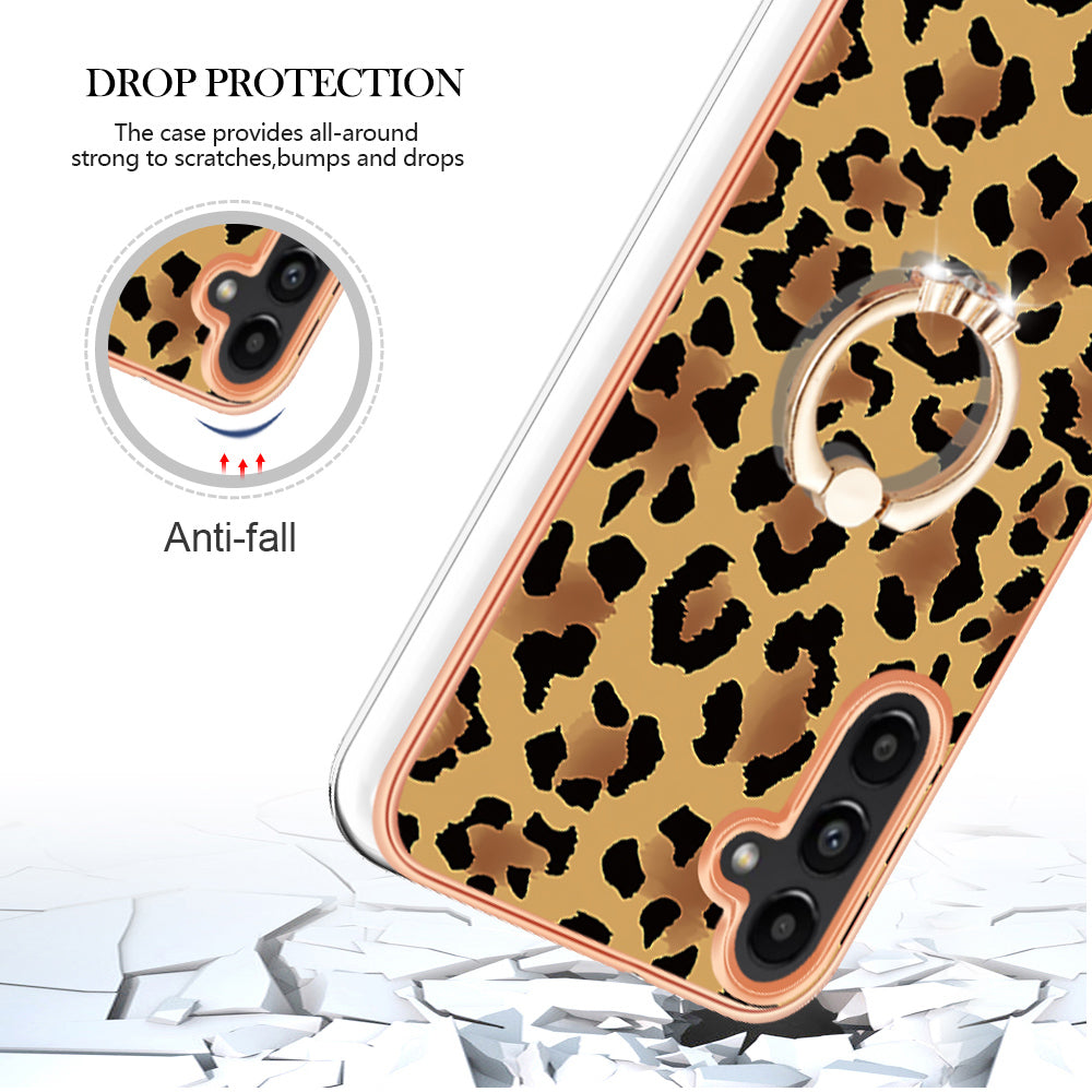 YB IMD Series-20 Style D for Samsung Galaxy A35 5G Kickstand Case 2.0mm Slim TPU Phone Cover - Leopard Print YB IMD Series-20 Style D for Samsung Galaxy A35 5G Kickstand Case 2.0mm Slim TPU Phone Cover - Leopard Print